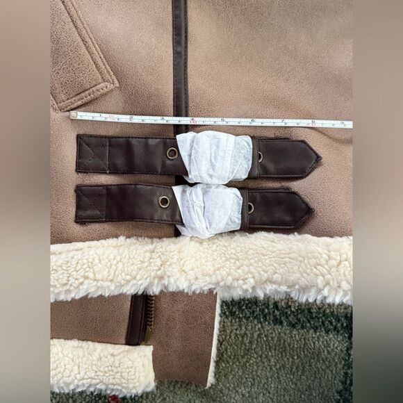 Zara Limited Edition pearlized brown coated double faced vest w buckles - NWOT M - Picture 11 of 15